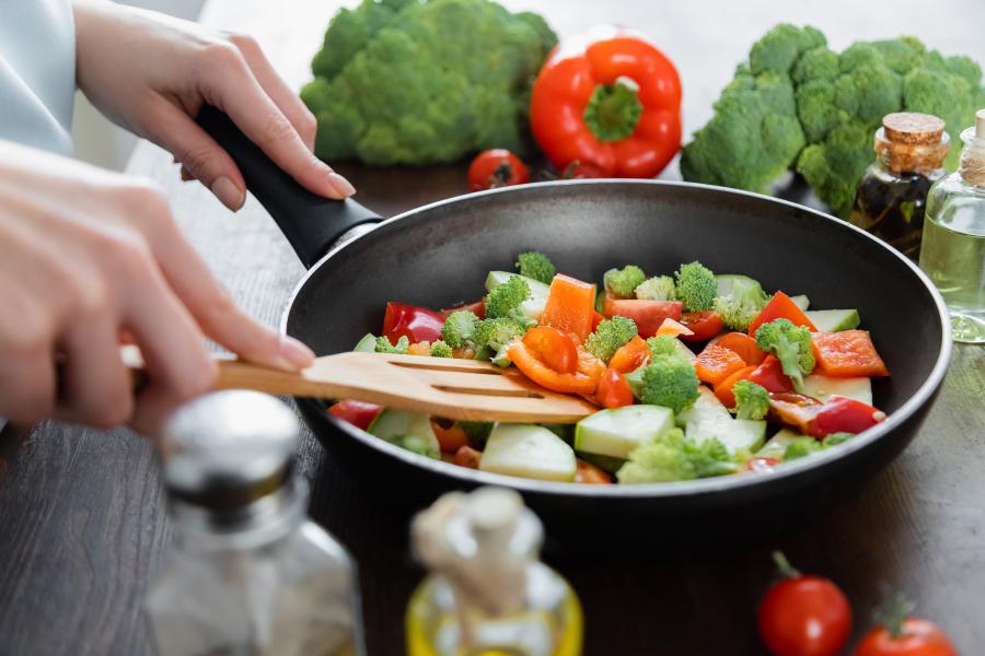 Woman Cooking Healthy